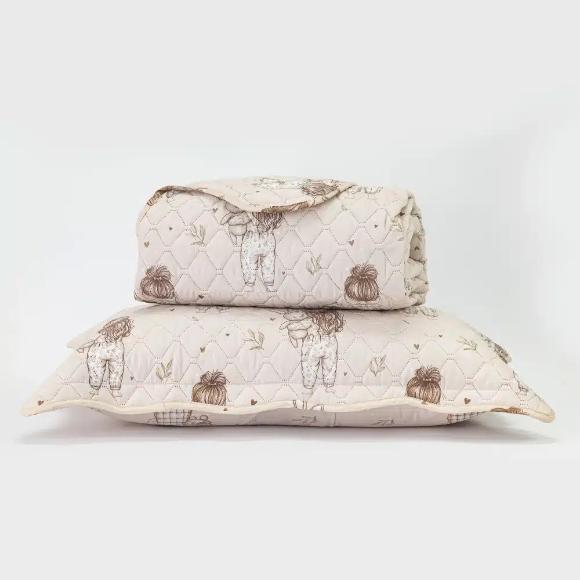 Σετ 5τμχ Κουβερλί + Σετ Σεντόνια Μονα Borea Goodnight Ροζέ Microfiber