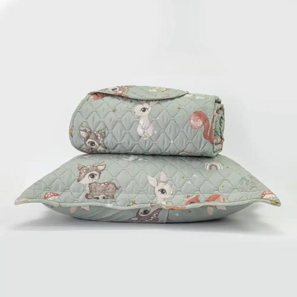 Σετ 5τμχ Κουβερλί + Σετ Σεντόνια Μονα Borea Woodland Microfiber