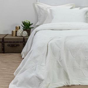 Κουβερλί Νυφικό Σετ Υπέρδιπλο 220x240cm 3τχμ Borea Φαίδρα Εκρού Polyester