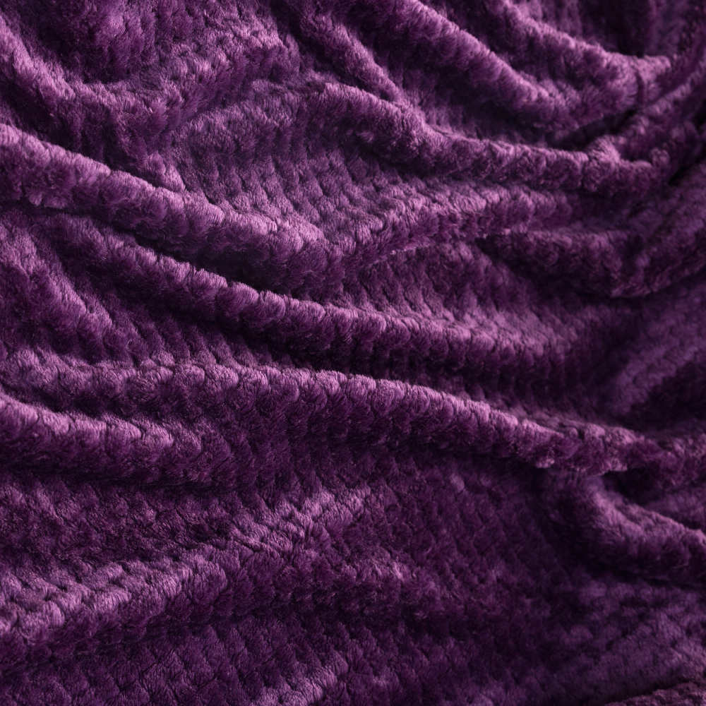 Κουβέρτα Μονή Fleece 160x220cm Borea Prisma Μελιτζανί Πολυεστερική
