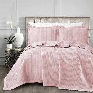 Κουβέρτα Υπέρδιπλη Σετ 230x245cm Borea Όνειρα Ροζέ Πολυεστέρ