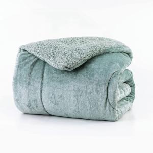 Κουβερτοπάπλωμα Υπέρδιπλο Fleece-Sherpa 220x240cm Borea Μέντα Πολυέστερας