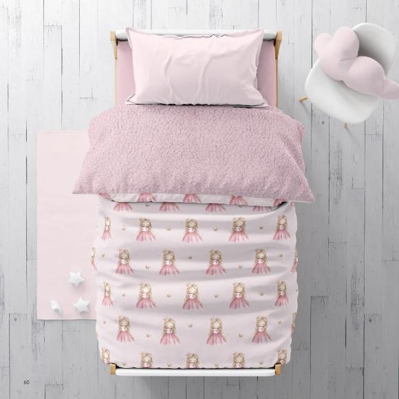 Κουβερτοπάπλωμα Μονό Παιδικό Fleece-Sherpa 160x220cm Borea Little Queen Πολυέστερας