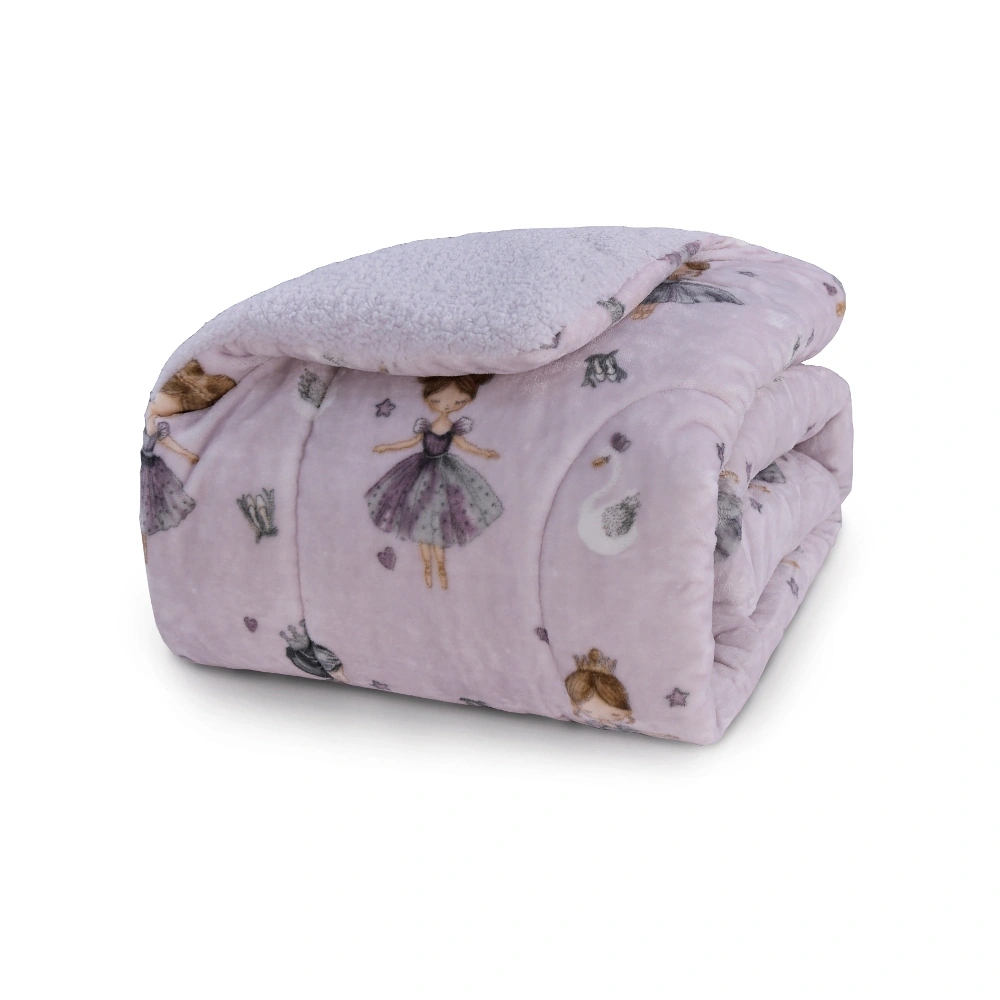 Κουβερτοπάπλωμα Μονό Παιδικό Fleece-Sherpa 160x220cm Borea Odette Πολυέστερας