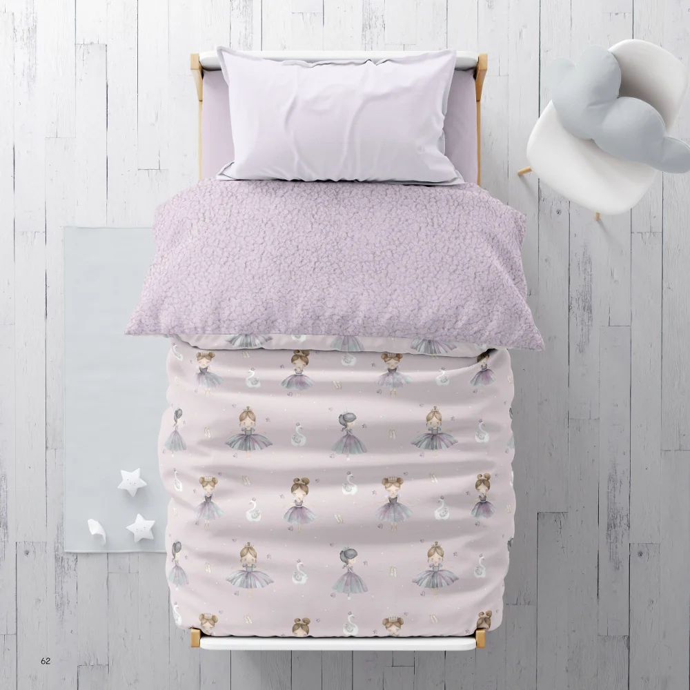 Κουβερτοπάπλωμα Μονό Παιδικό Fleece-Sherpa 160x220cm Borea Odette Πολυέστερας