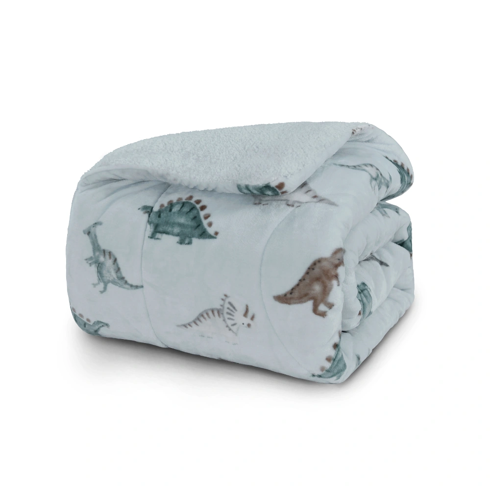 Κουβερτοπάπλωμα Μονό Παιδικό Fleece-Sherpa 160x220cm Borea Stompy Πολυέστερας