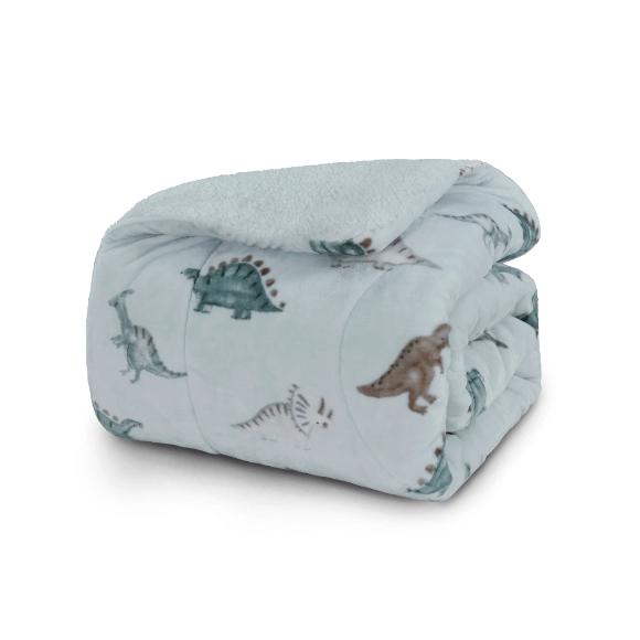 Κουβερτοπάπλωμα Μονό Παιδικό Fleece-Sherpa 160x220cm Borea Stompy Πολυέστερας