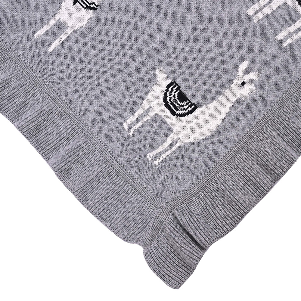Κουβέρτα Πλεκτή Αγκαλιάς 80x100cm Liolios Home Lama/Toy(Grey) Βαμβακερή