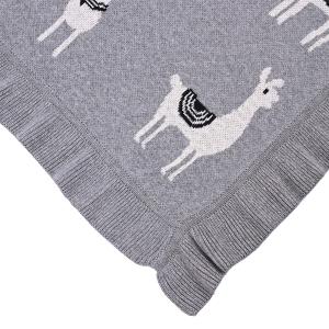 Κουβέρτα Πλεκτή Αγκαλιάς 80x100cm Liolios Home Lama/Toy(Grey) Βαμβακερή