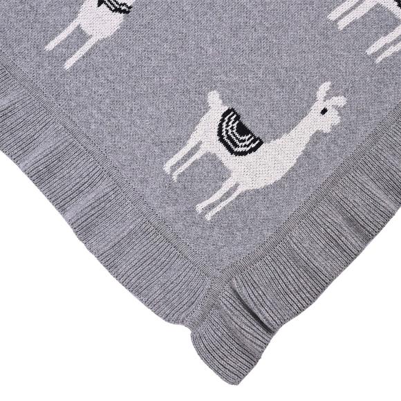 Κουβέρτα Πλεκτή Αγκαλιάς 80x100cm Liolios Home Lama/Toy(Grey) Βαμβακερή