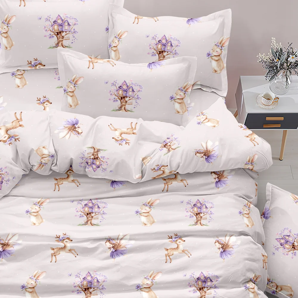Σετ 4τμχ Πάπλωμα + Σετ Σεντόνια Μονα Borea Magic Garden Microfiber