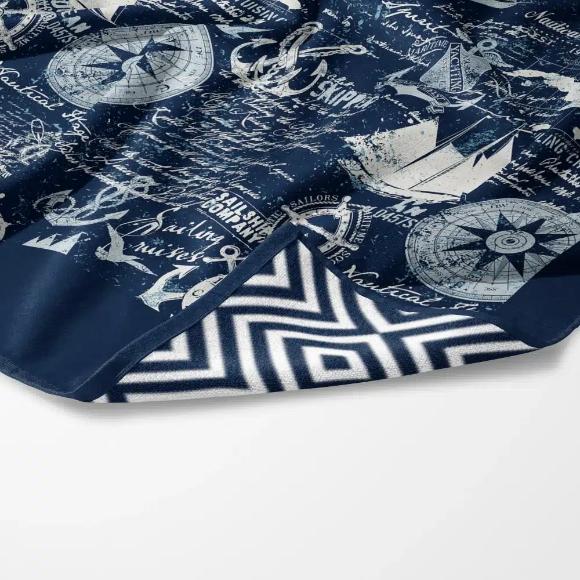 Πετσέτα Θαλάσσης 90x180cm Borea Quick Dry Nautical Microfiber