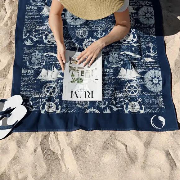 Πετσέτα Θαλάσσης 90x180cm Borea Quick Dry Nautical Microfiber