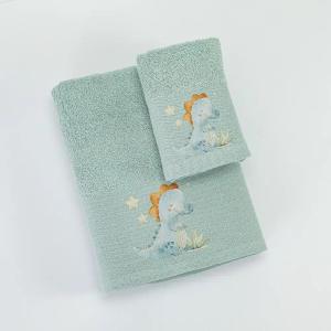 Πετσέτες Παιδικές Σετ 2 Τεμάχια Borea Dinos Βαμβακερές