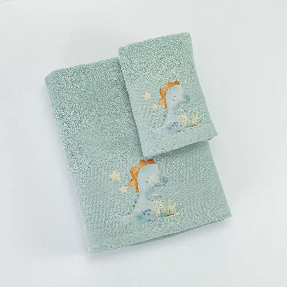 Πετσέτες Παιδικές Σετ 2 Τεμάχια Borea Dinos Βαμβακερές