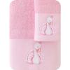 Πετσέτες Παιδικές Σετ 2 Τεμάχια Borea Κύκνος Ροζ Βαμβακερές