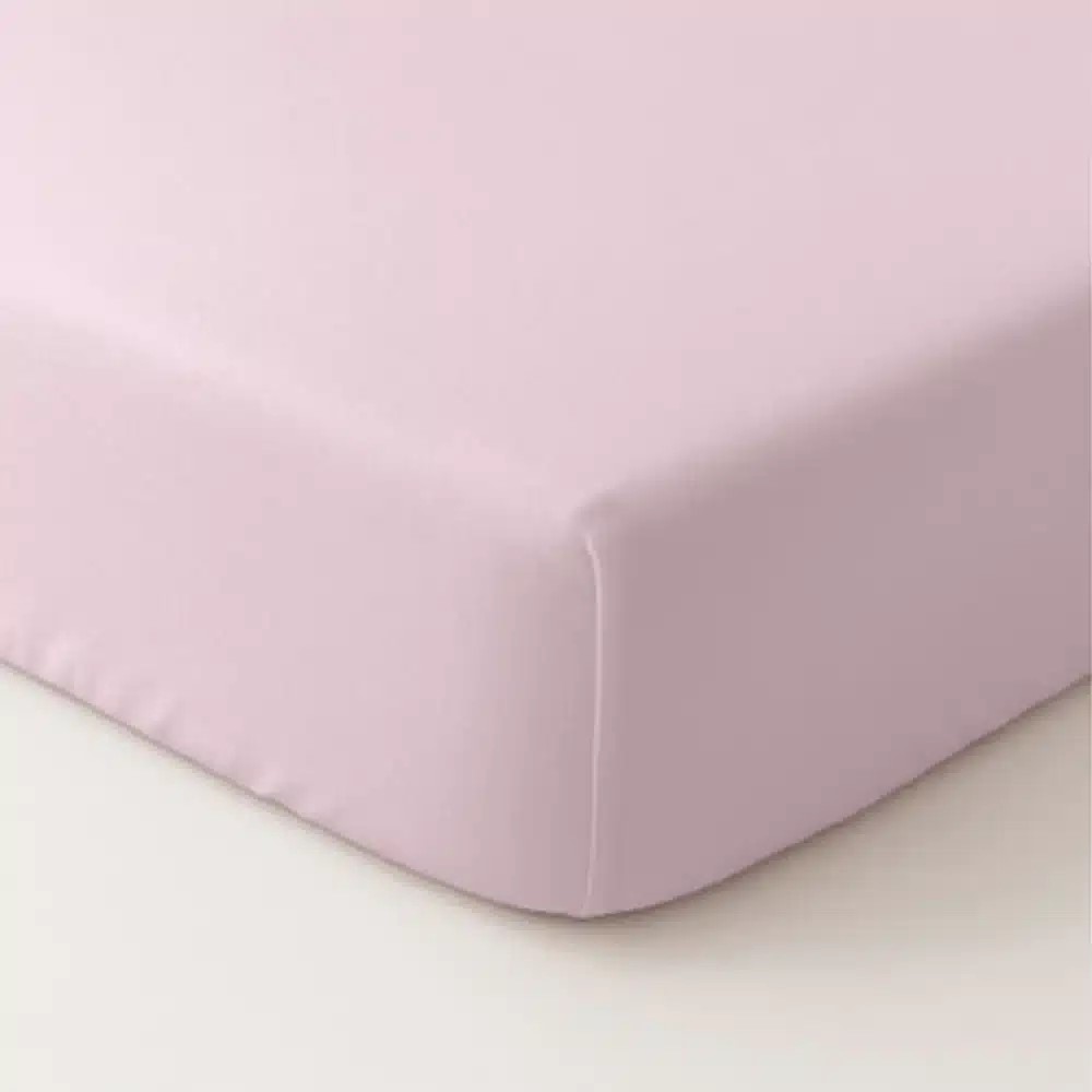 Σεντόνι Βρεφικό Σετ Με Λάστιχο 70x140+20cm Borea Solid Ροζ Βαμβακερό