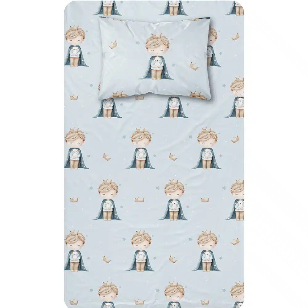 Σετ 3τμχ Κουβέρτα + Σεντόνι + Μαξιλαροθήκη Μονή Πικέ 160x240cm Borea Little King Βαμβάκι-Βισκόζη
