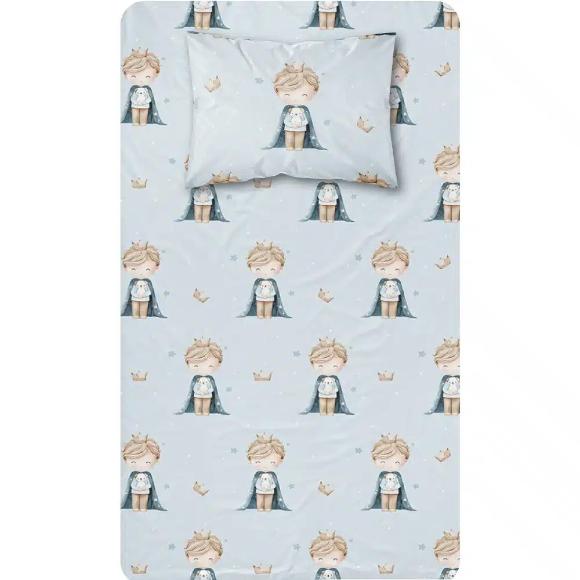 Σετ 3τμχ Κουβέρτα + Σεντόνι + Μαξιλαροθήκη Μονή Πικέ 160x240cm Borea Little King Βαμβάκι-Βισκόζη