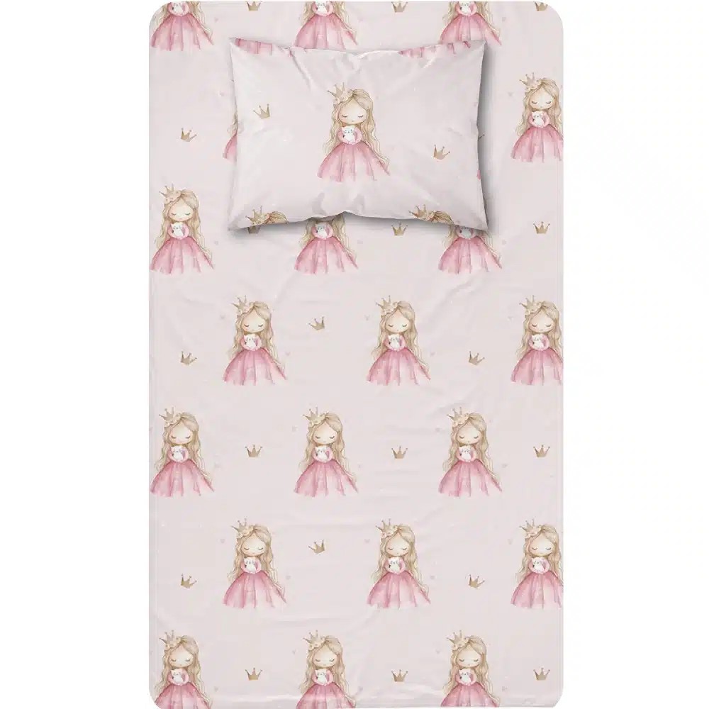 Σετ 3τμχ Κουβέρτα + Σεντόνι + Μαξιλαροθήκη Μονή Πικέ 160x240cm Borea Little Queen Βαμβάκι-Βισκόζη