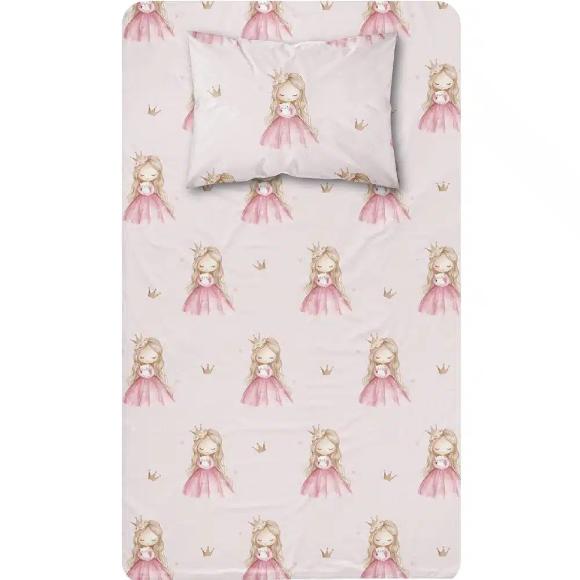 Σετ 3τμχ Κουβέρτα + Σεντόνι + Μαξιλαροθήκη Μονή Πικέ 160x240cm Borea Little Queen Βαμβάκι-Βισκόζη