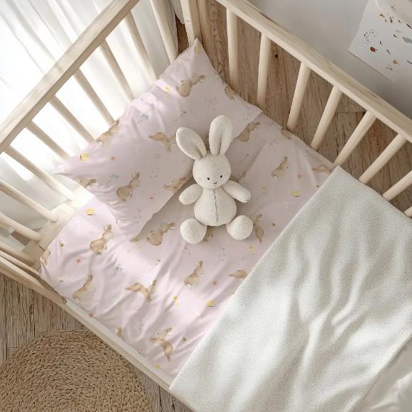 Σεντόνια Βρεφικά Σετ 120x160cm Borea Blush Ροζ Βαμβακερά