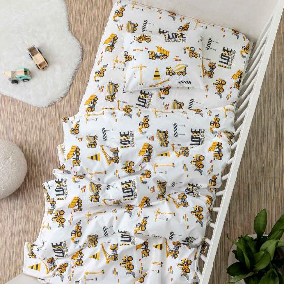 Σεντόνια Βρεφικά Σετ 120x160cm Borea Construction Βαμβακερά