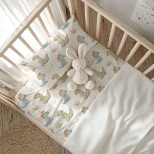 Σεντόνια Βρεφικά Σετ 120x160cm Borea Dinos Βαμβακερά
