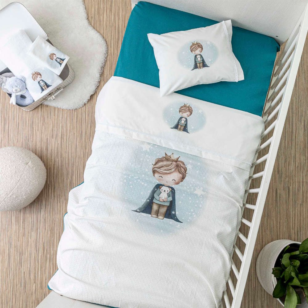 Σεντόνια Βρεφικά Σετ 120x170cm Borea Little King Βαμβακερά