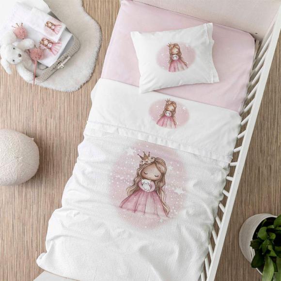 Σεντόνια Βρεφικά Σετ 120x170cm Borea Little Queen Βαμβακερά