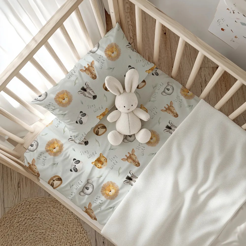Σεντόνια Βρεφικά Σετ 120x160cm Borea Stay Wild Βαμβακερά