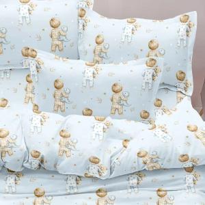 Σετ 5τμχ Κουβερλί + Σετ Σεντόνια Μονα Borea Goodnight Σιέλ Microfiber