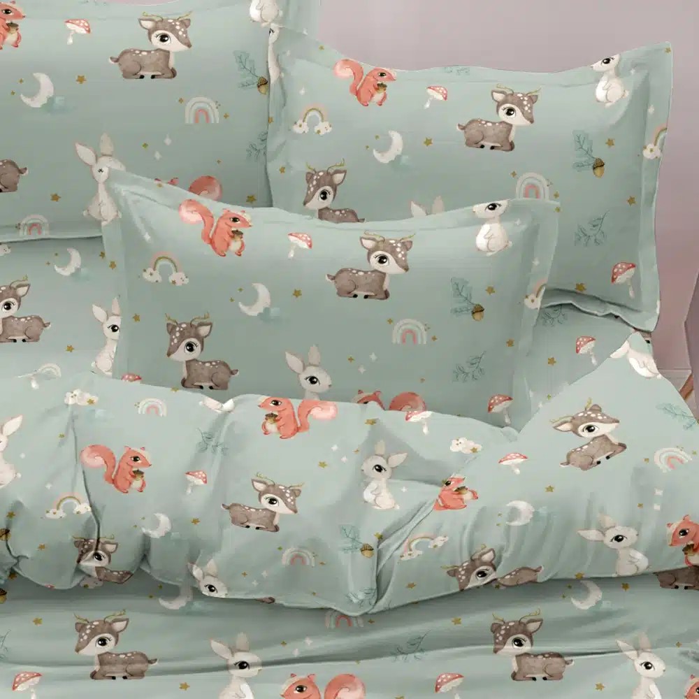 Σετ 5τμχ Κουβερλί + Σετ Σεντόνια Μονα Borea Woodland Microfiber