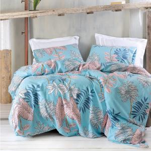 Παπλωματοθήκη Υπέρδιπλη Σετ 225x250cm Rythmos Solange Τιρκουάζ Βαμβάκι-Πολυεστέρας