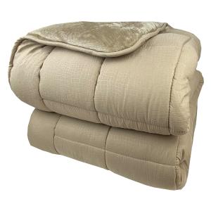 Κουβερτοπάπλωμα Υπέρδιπλο Fleece-Microfiber 220x240cm Astron Beige Πολυέστερας