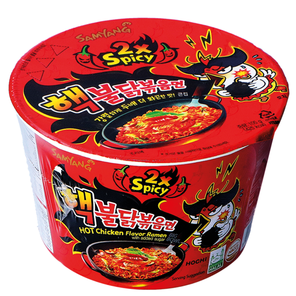 Instant Ramen Noodles Extreme Hot Chicken Bowl 105g SAMYANG