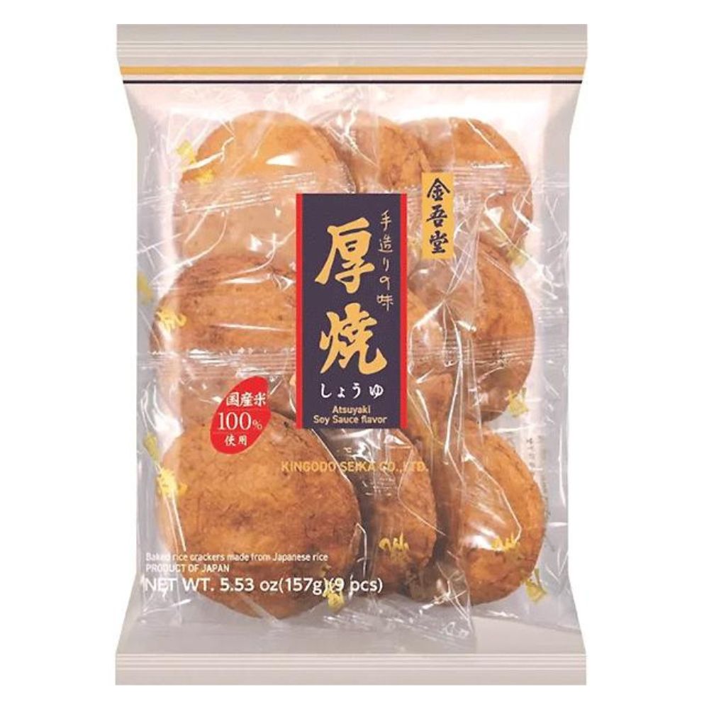 Rice Crackers Soy Sauce Flavour Atsuyaki Senbei 157g KINGODO