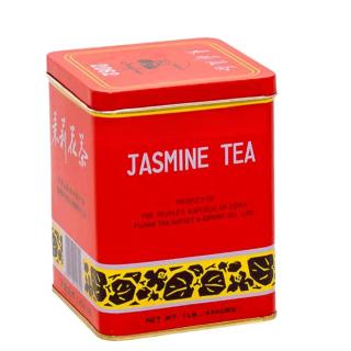 Jasmine Flavoured Green Leaf Tea Red Tin Box 120g SUNFLOWER