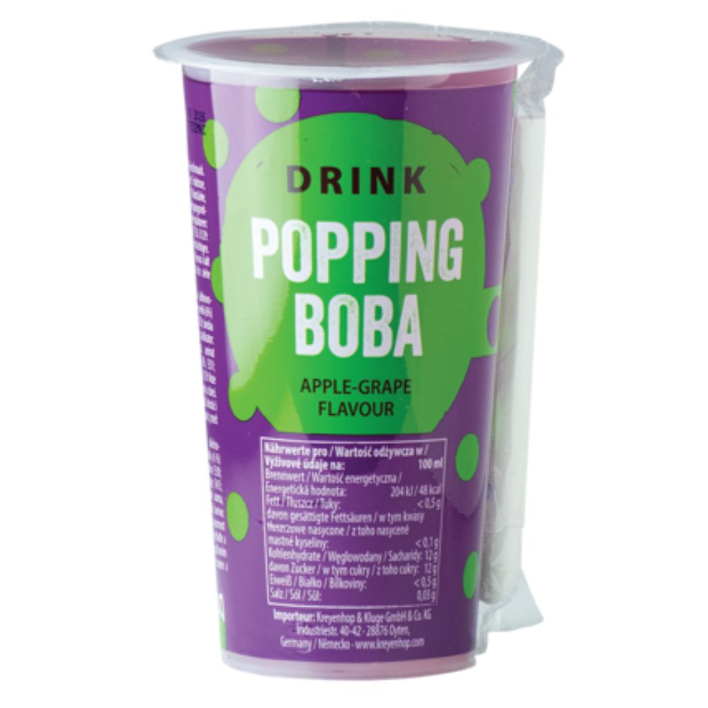 Ρόφημα  με γεύση Μήλο & Σταφύλι με Πέρλες Popping Boba 425ml OBOBA