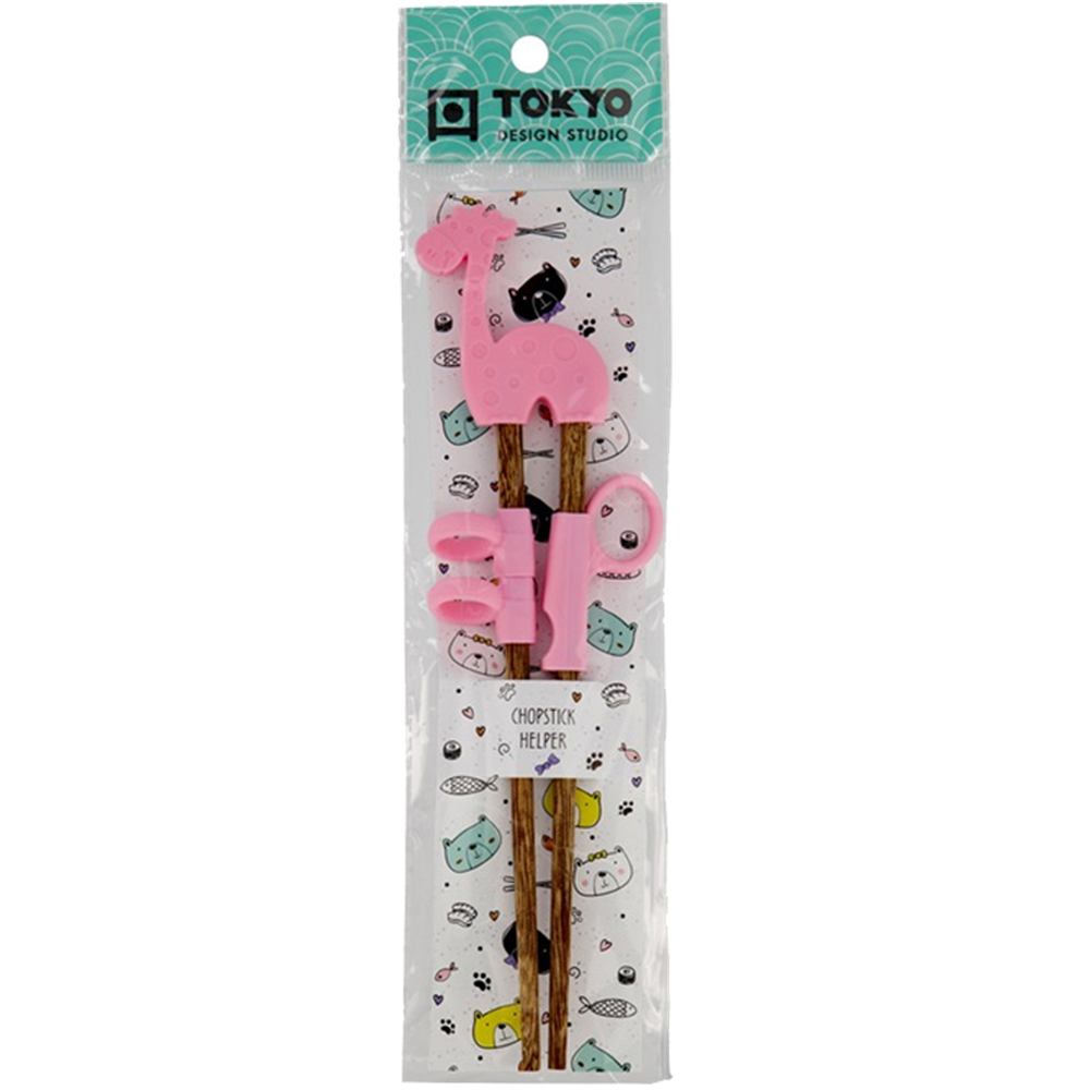 Chopsticks for Children Pink Giraffe 20cm 1 pair, TOKYO DESIGN STUDIO