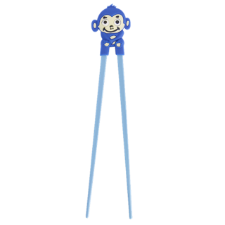 Παιδικά Ξυλάκια Τσόπστικς Μπλε Πιθηκάκι 22cm 1 ζευγάρι, TOKYO DESIGN STUDIO