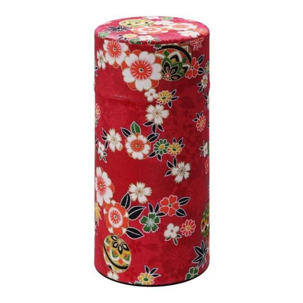 Tea Container Red Flower Design 200g 1pcs TOKYO DESIGN STUDIO