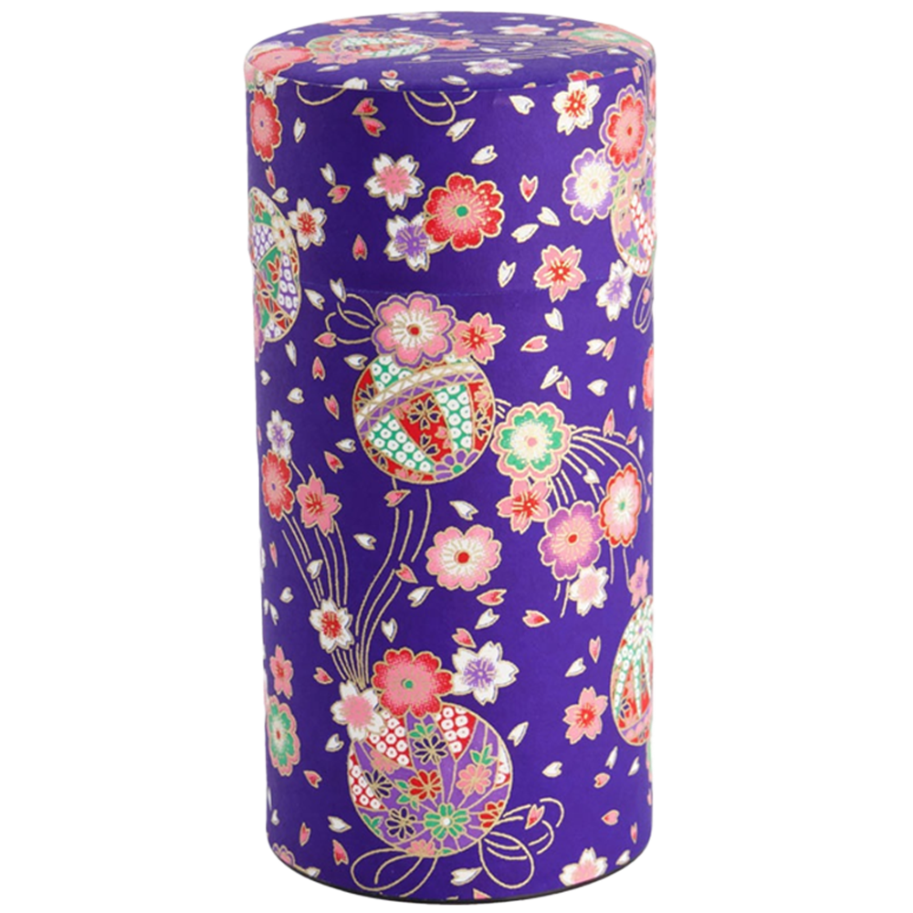 Tea Container Purple Flower Design 200g 1pcs TOKYO DESIGN STUDIO