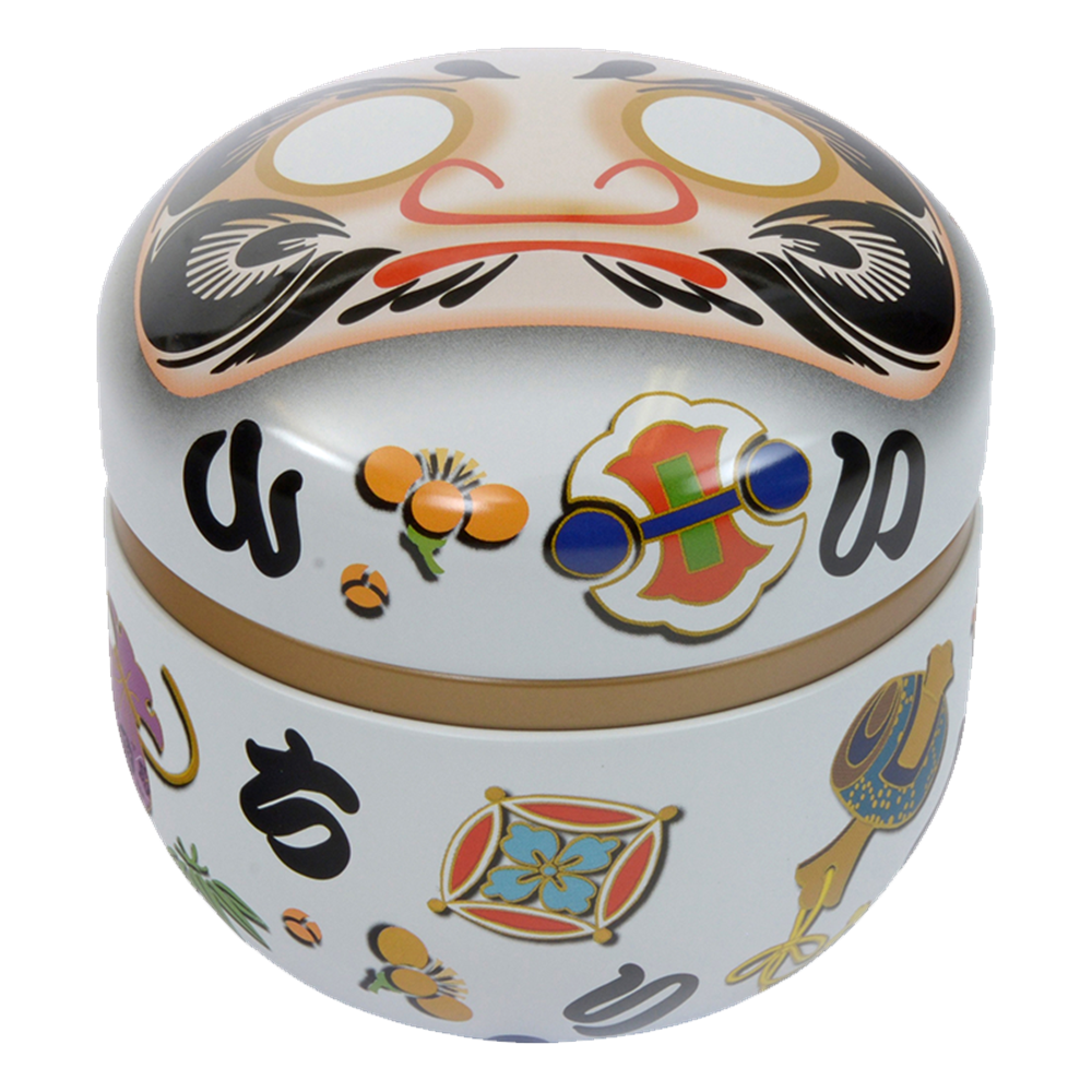 Tea Container Daruma White (Harmony) 100g 1 pcs TOKYO DESIGN STUDIO