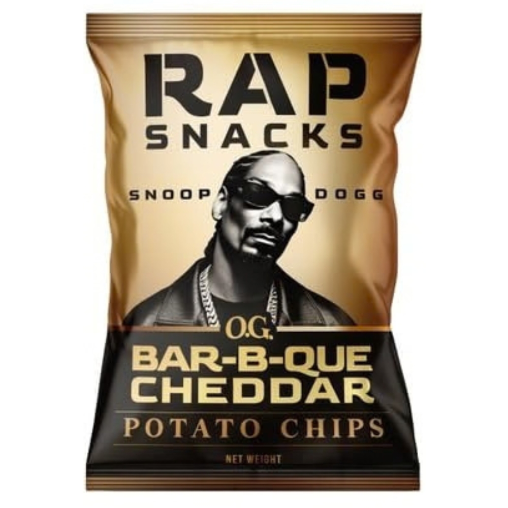 Πατατάκια Snoop Dogg Bar-B-Que Με Γεύση Τσένταρ 71g RAP SNACKS