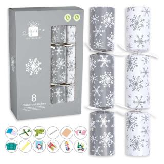 Χριστουγεννιάτικα Δώρα Έκπληξη Silver & White Christmas Crackers 12" 8 PK GIFTMAKER