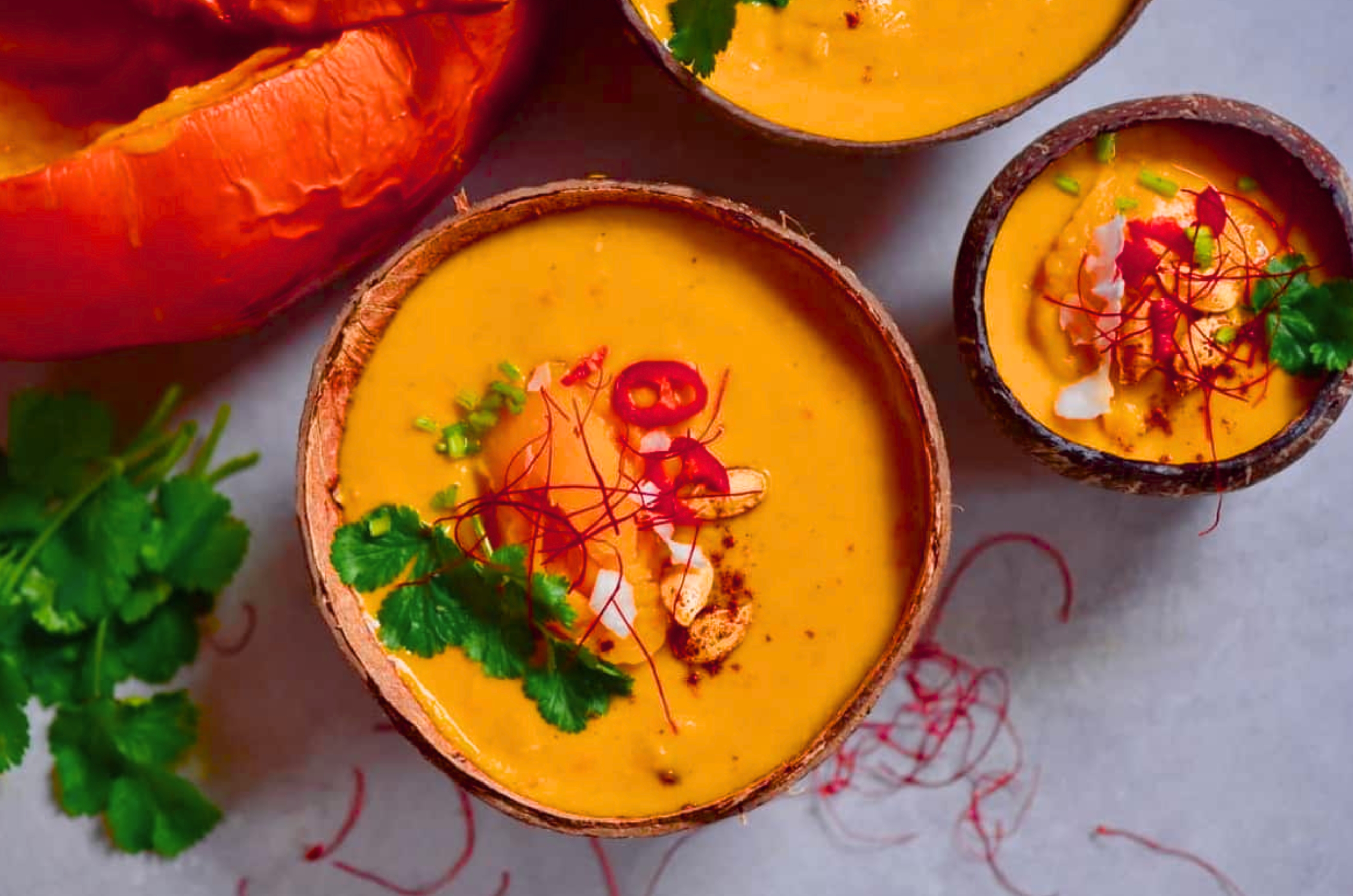 Pumpkin Soup with Red Curry 