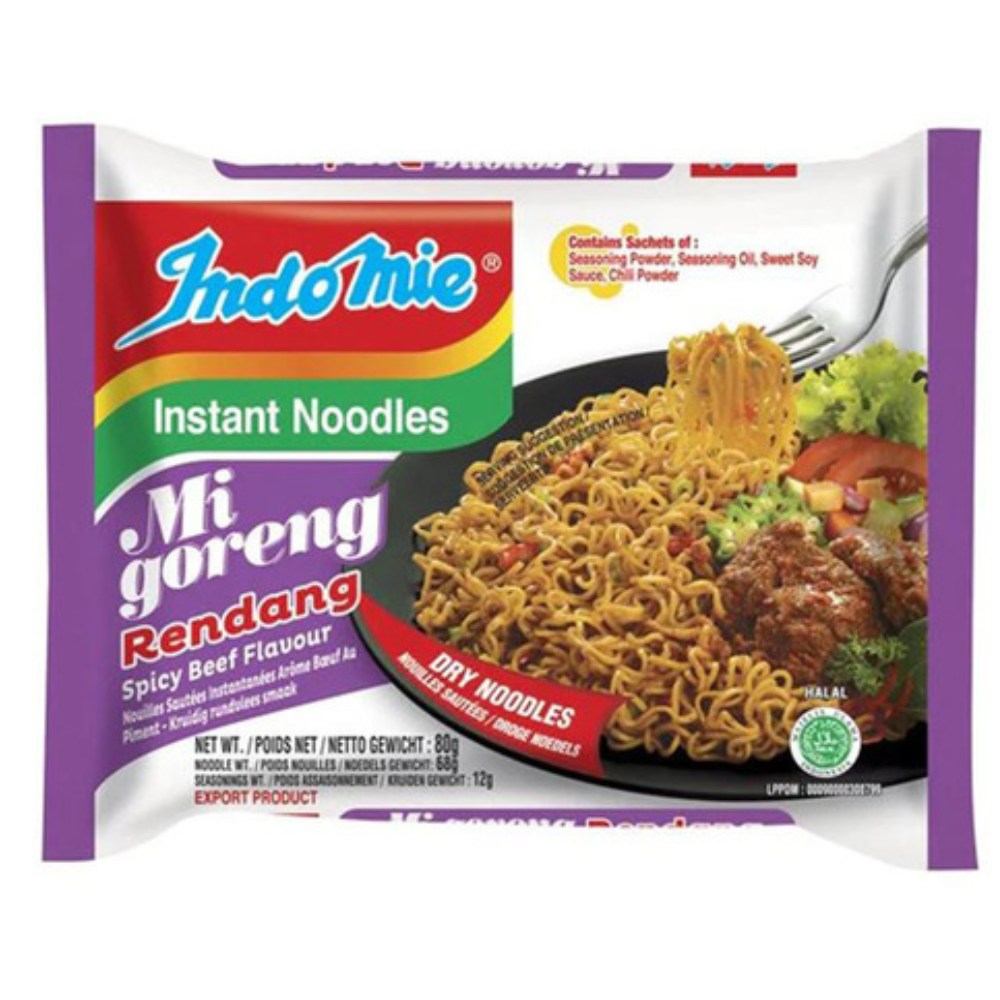 Instant Noodles Mie Goreng Rendang Flavour 80g INDOMIE