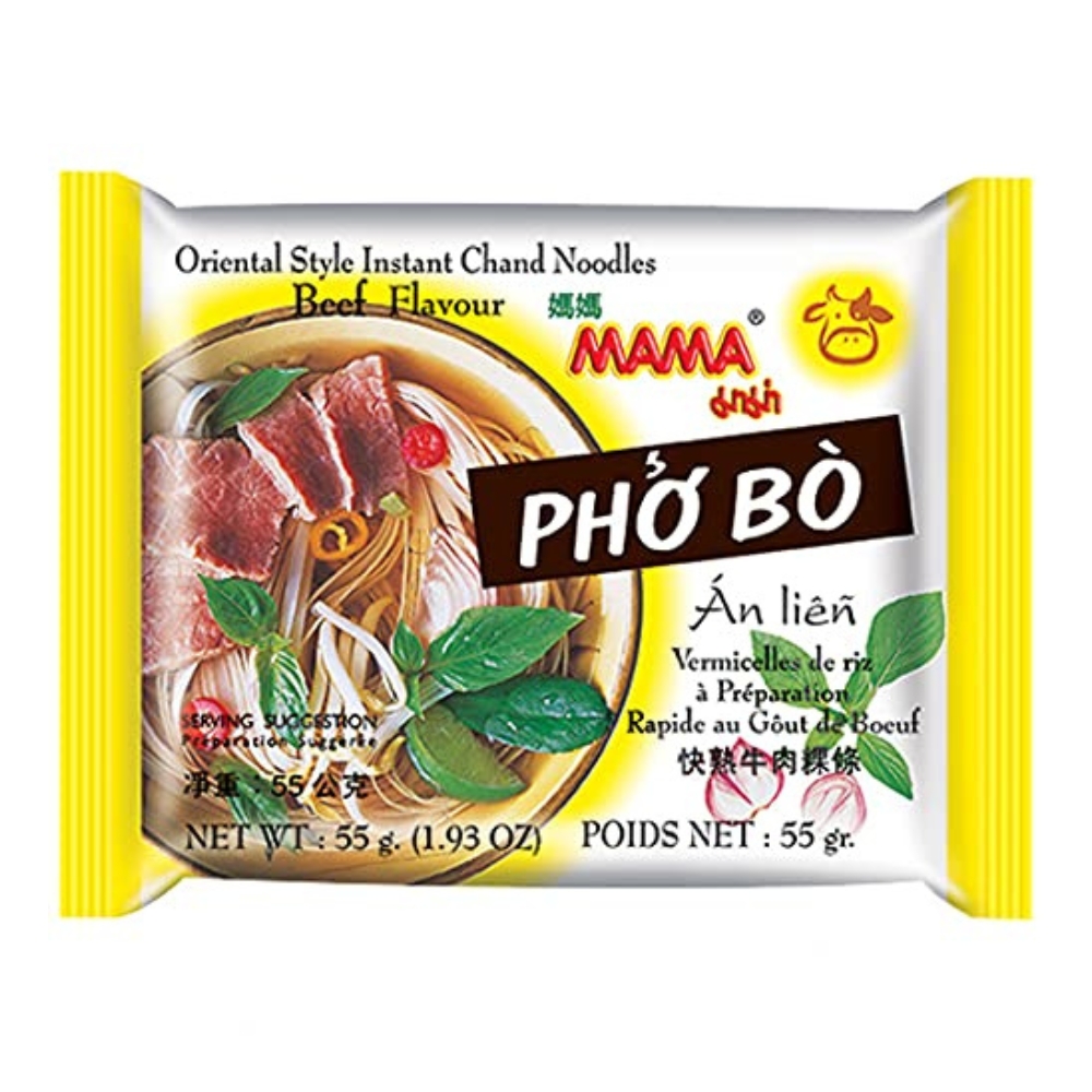 Στιγμιαία Νουντλς Ρυζιού με γεύση Βοδινού Pho Bo 55g MAMA