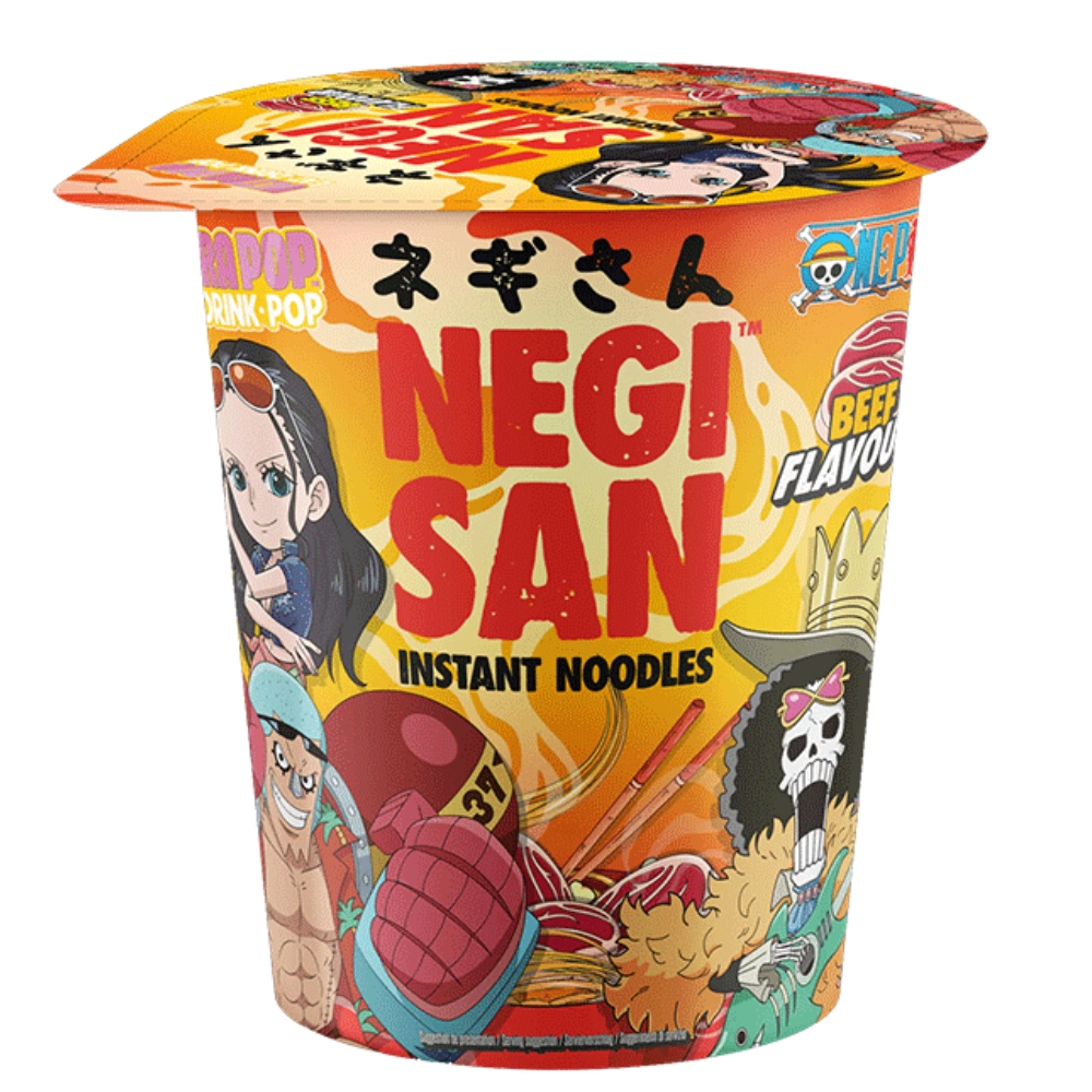 Instant Cup Noodles Beef Flavour ONE PIECE 65g NEGISAN